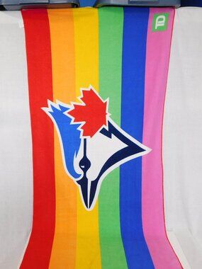 2019 Toronto Blue Jays Rainbow Pride Flag Beach Towel  28" x 59"
